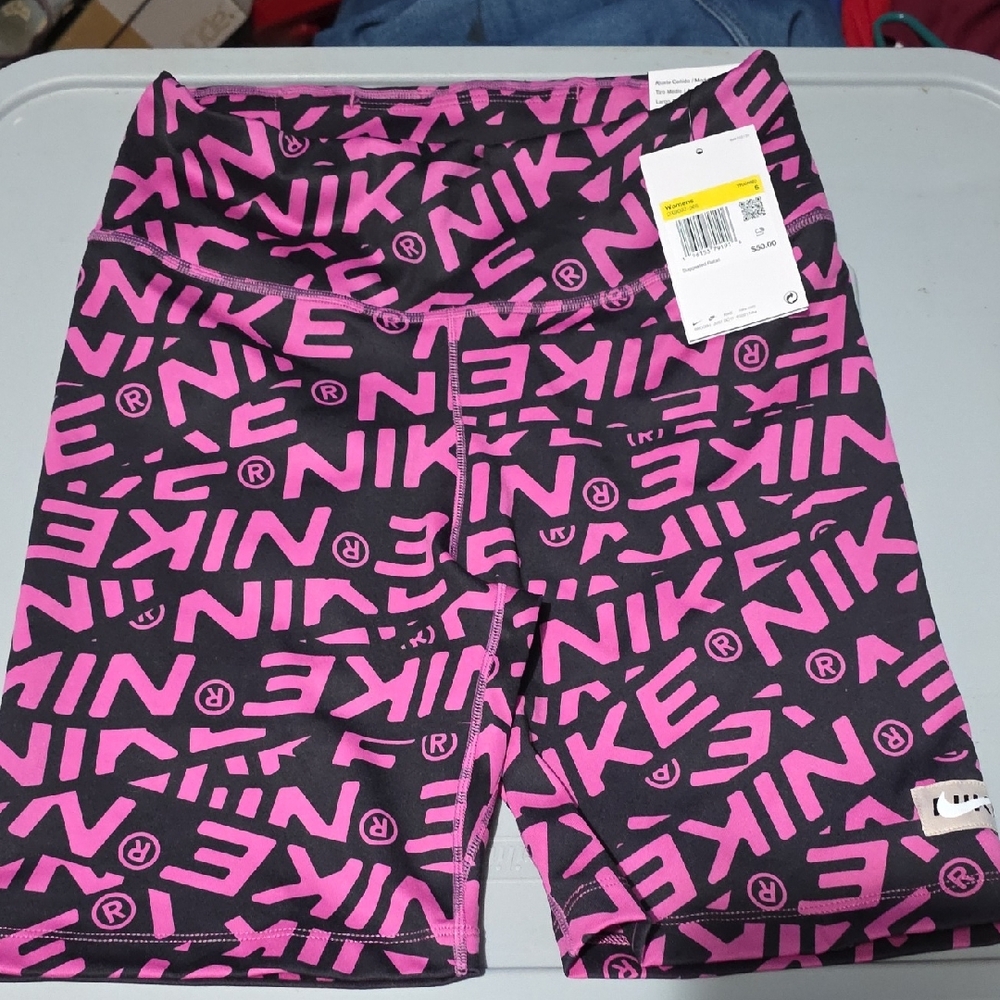 Nike Black and Pink Patterned Shorts